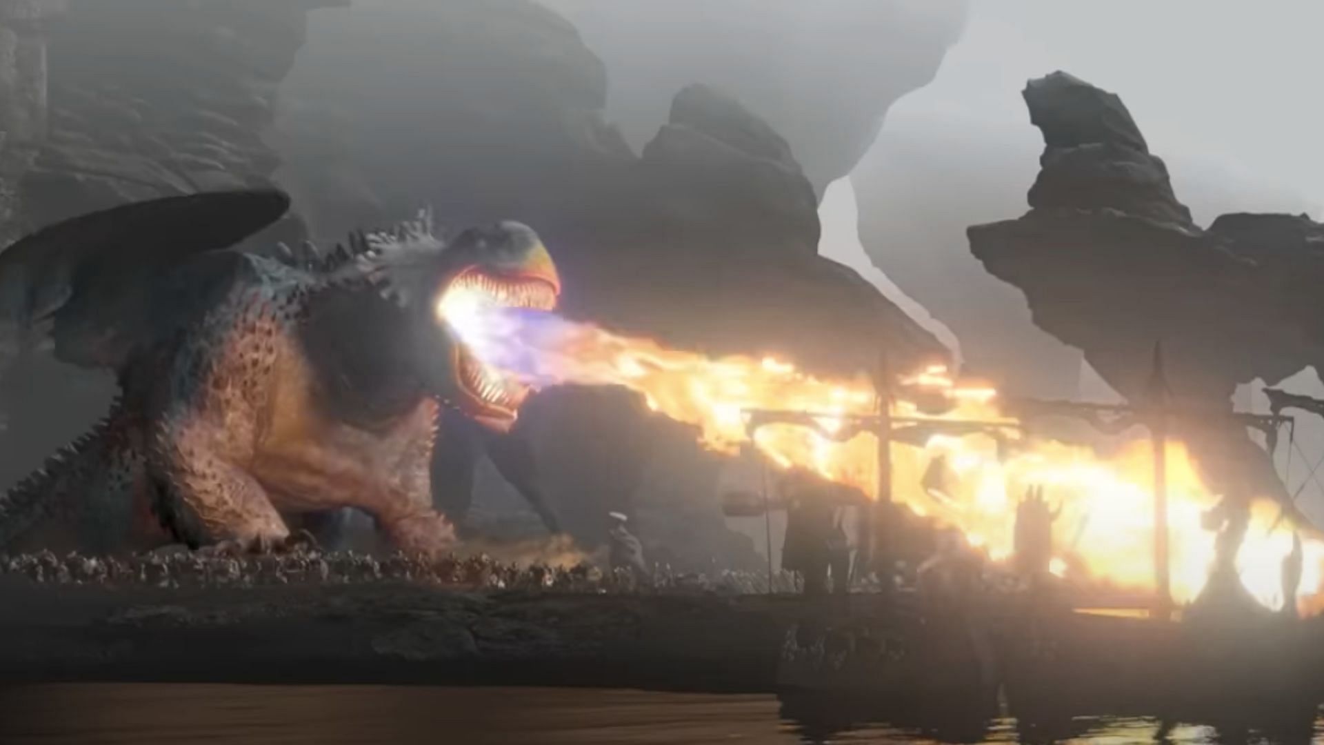 The Red Death attacks the Vikings (Image via YouTube/Peacock Kids)